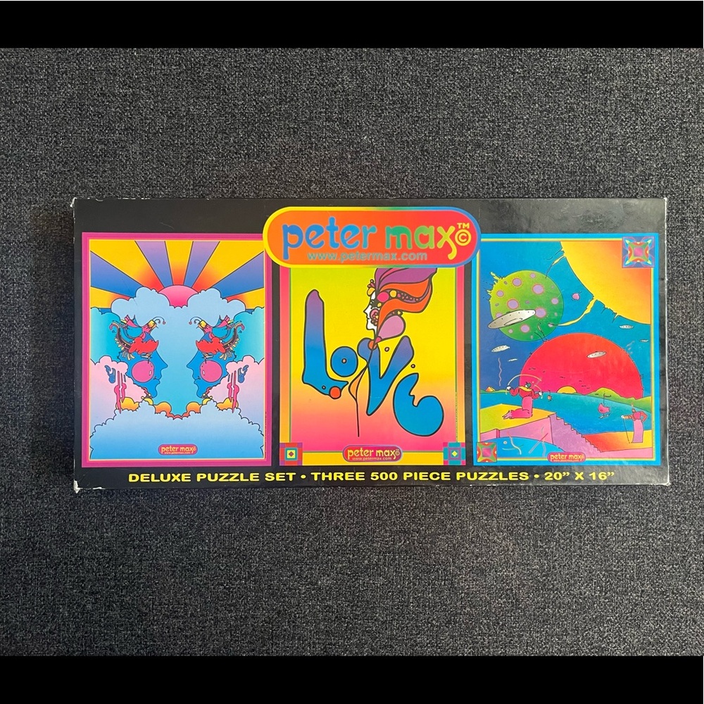 •1999 Peter Max Deluxe Puzzle Set UNOPENED•